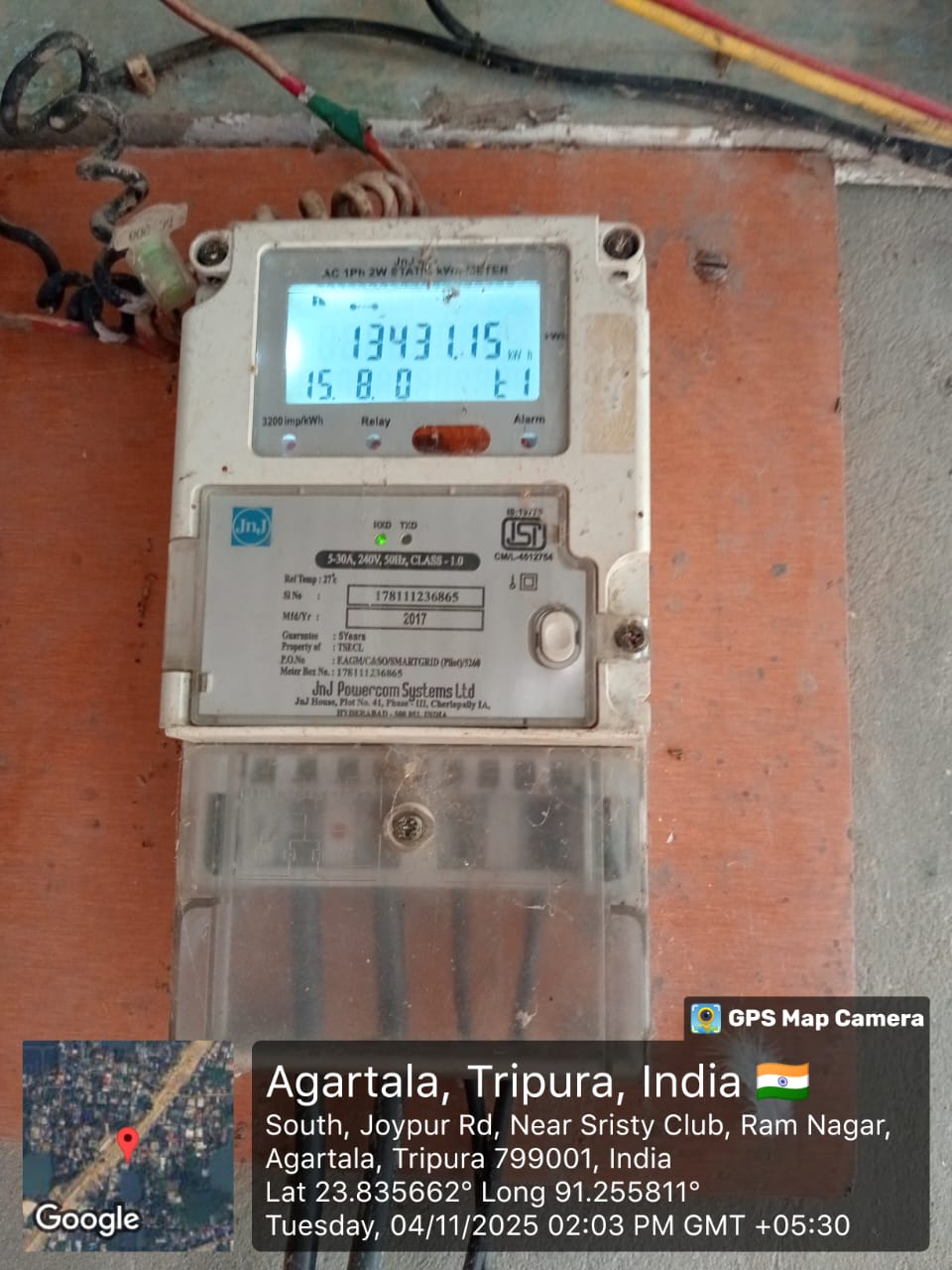 Energy Meter checked at ESD-IGM dated-04.11.2025